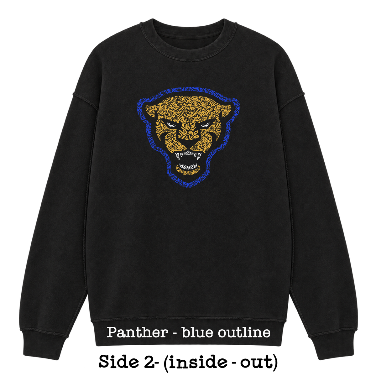 Black Reversible Hidden Wordart PITTSBURGH Sweatshirt- Choose Your Designs