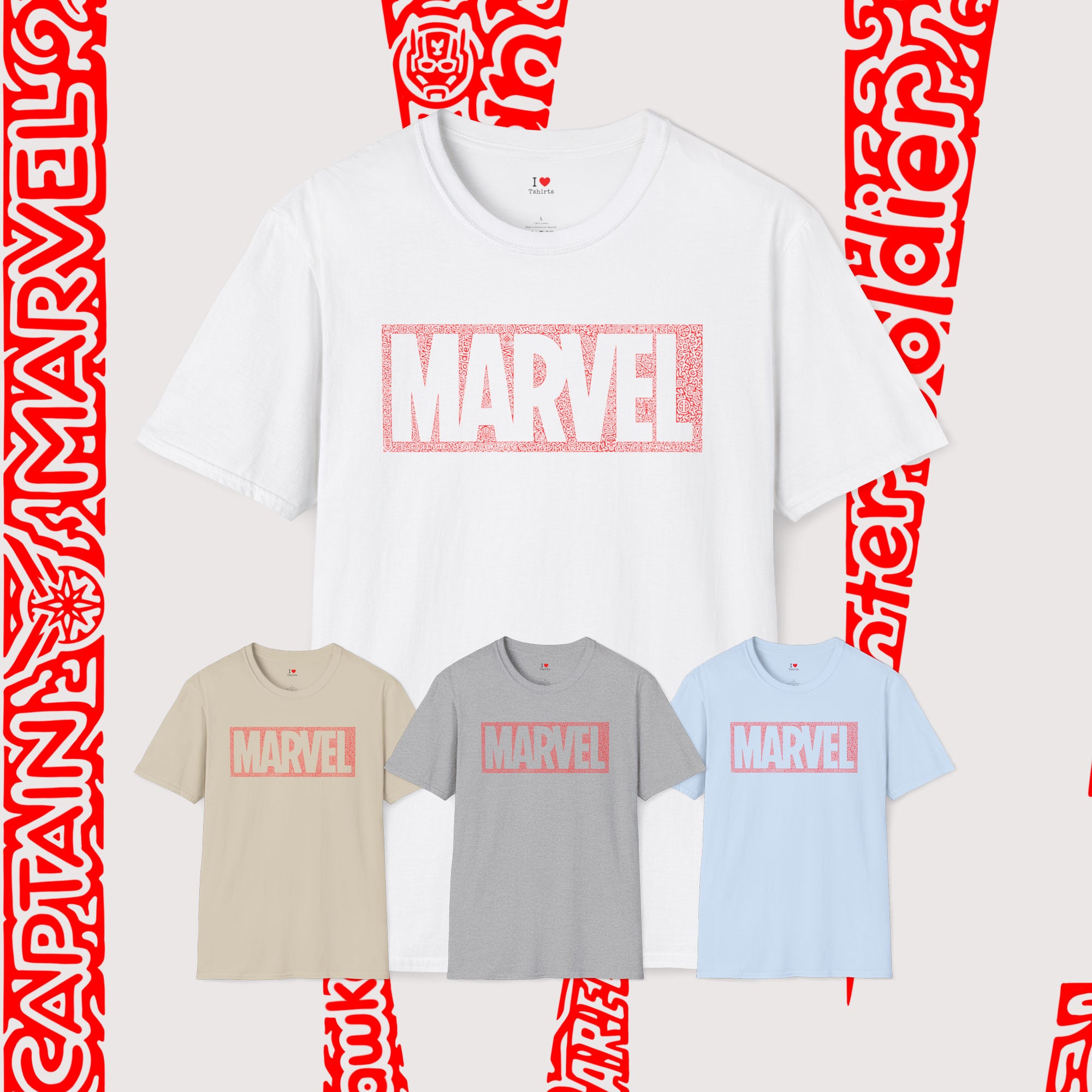 Maglietta Marvel Comic Heart Per Bambine E Ragazze – Cotone 100%, Maniche Corte, Vestibilità Aderente, Ufficiale