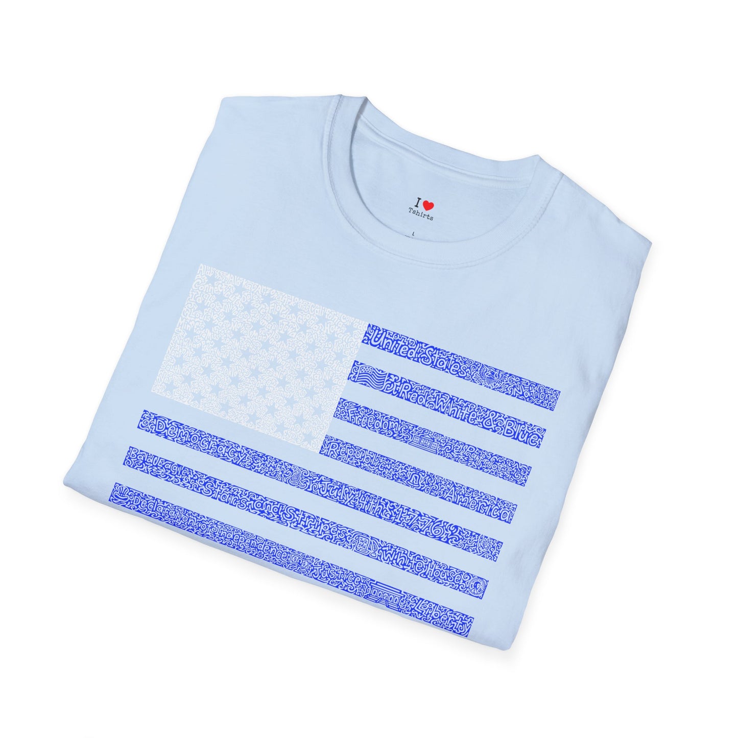 US Flag white and blue