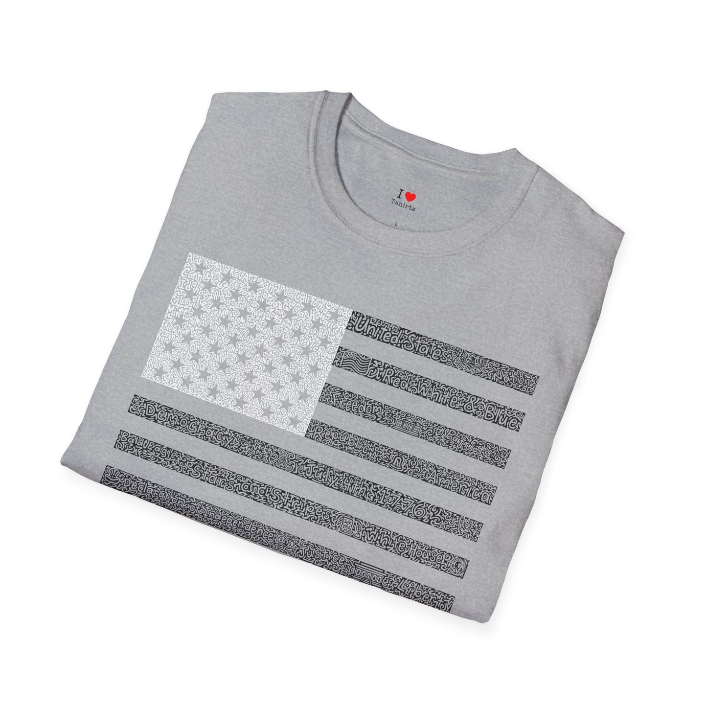 US Flag- white and black