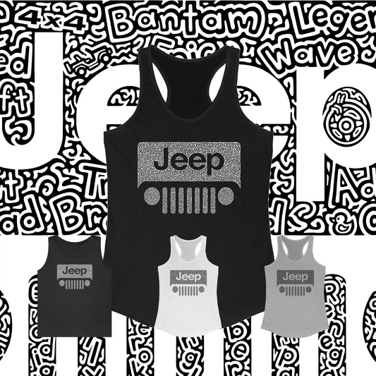 Jeep Hidden Wordart Tank Tops