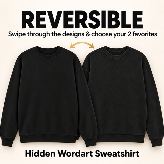 Black Reversible Hidden Wordart PITTSBURGH Sweatshirt- Choose Your Designs
