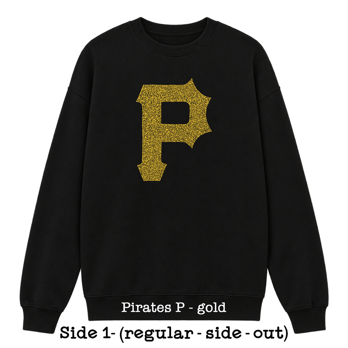 Black Reversible Hidden Wordart PITTSBURGH Sweatshirt- Choose Your Designs