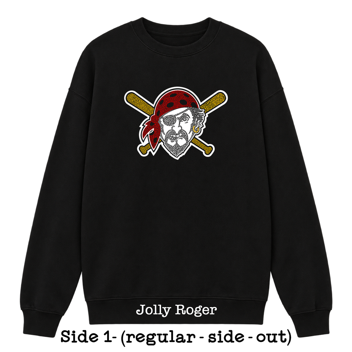 Black Reversible Hidden Wordart PITTSBURGH Sweatshirt- Choose Your Designs