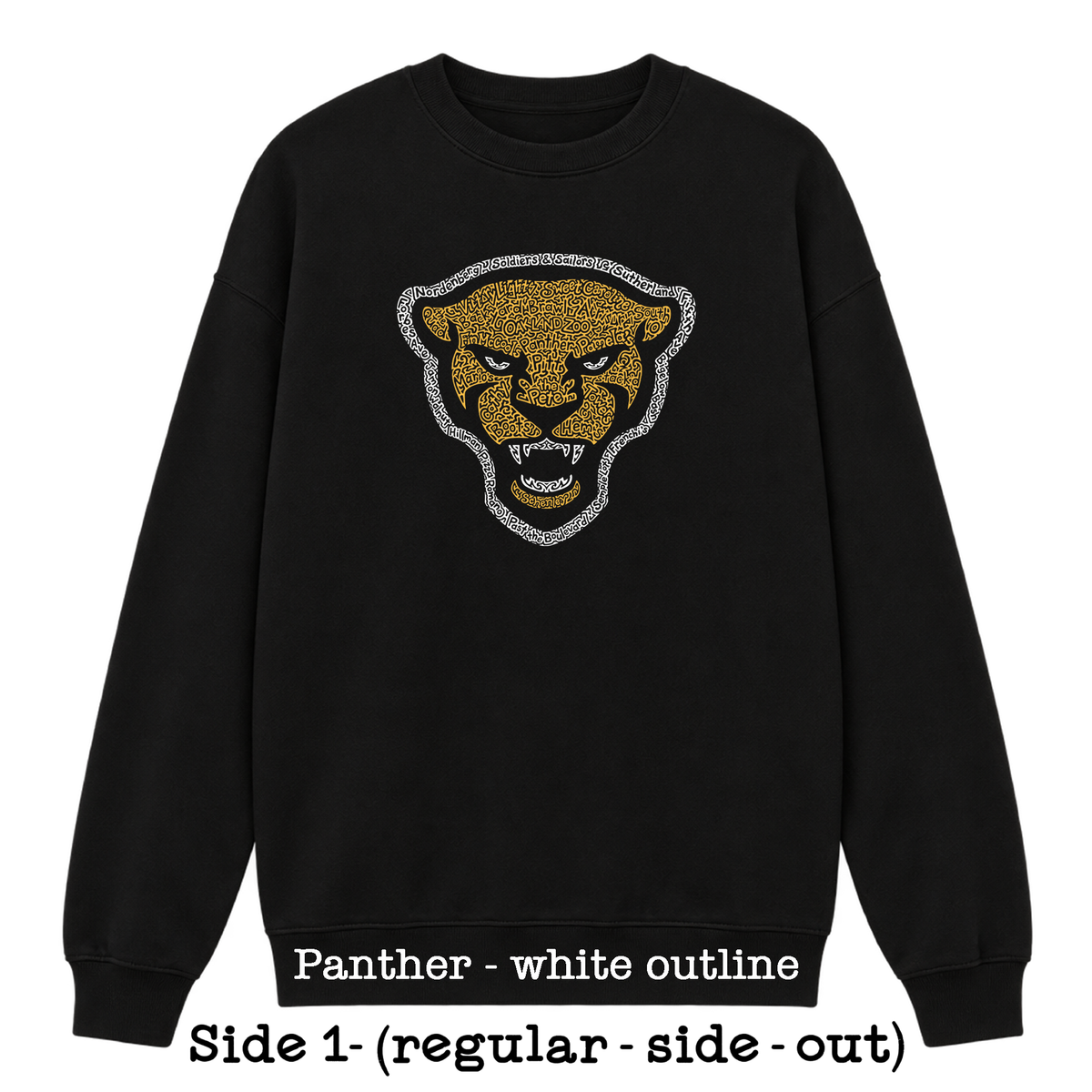 Black Reversible Hidden Wordart PITTSBURGH Sweatshirt- Choose Your Designs