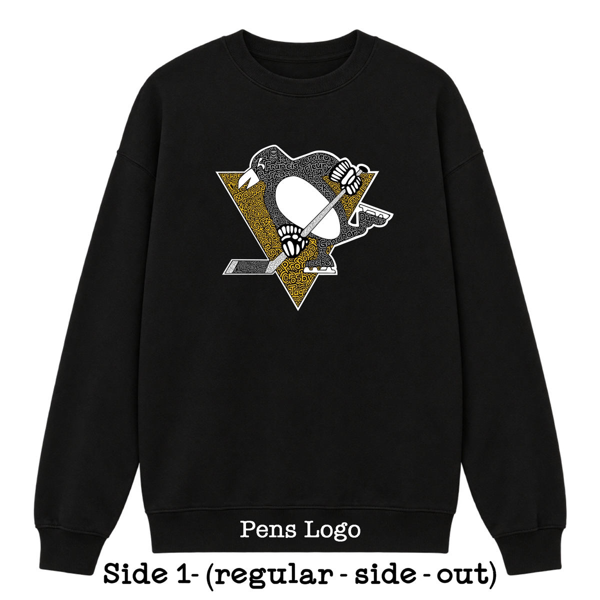 Black Reversible Hidden Wordart PITTSBURGH Sweatshirt- Choose Your Designs