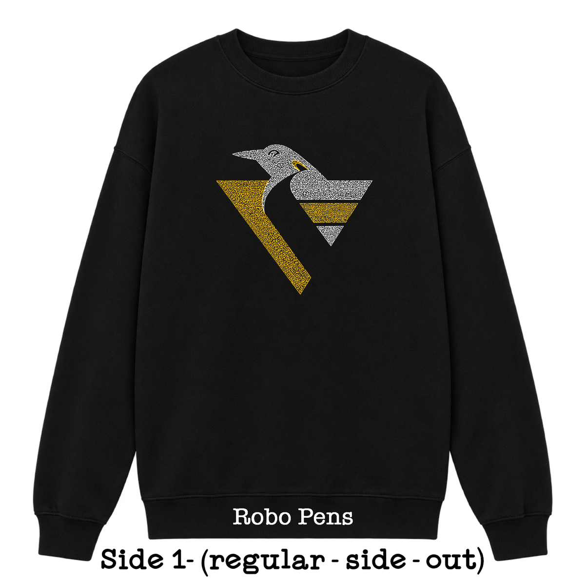 Black Reversible Hidden Wordart PITTSBURGH Sweatshirt- Choose Your Designs