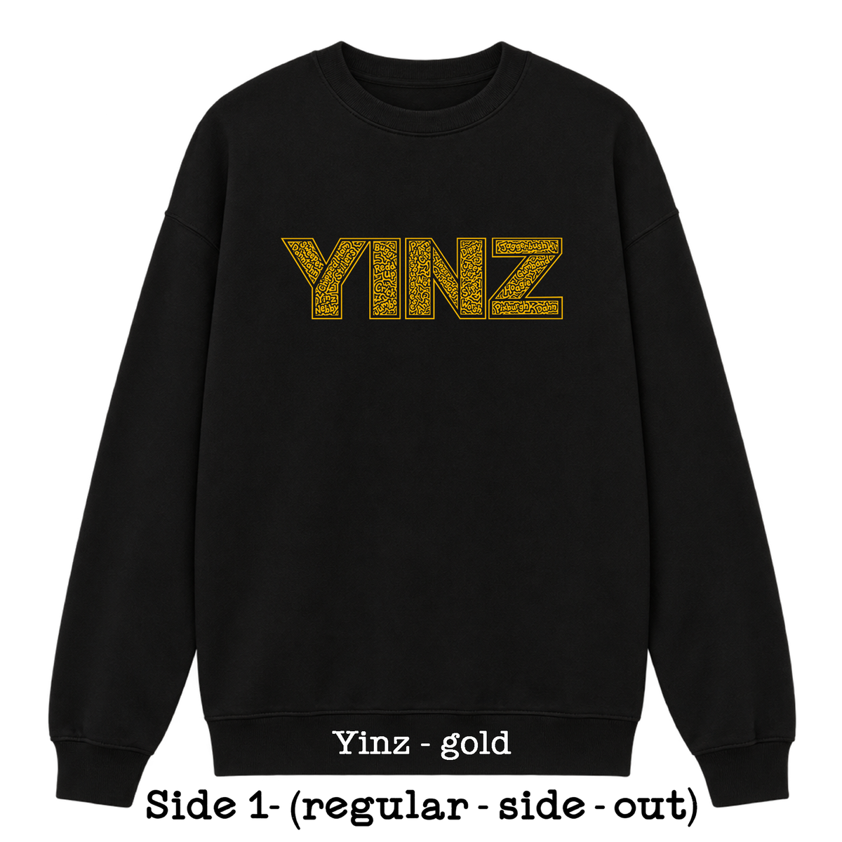Black Reversible Hidden Wordart PITTSBURGH Sweatshirt- Choose Your Designs