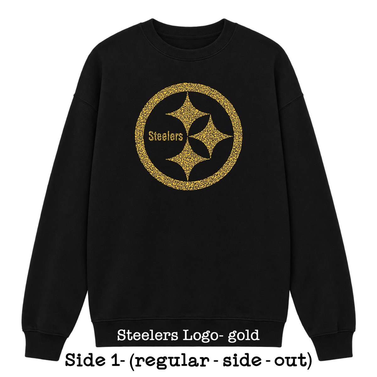 Black Reversible Hidden Wordart PITTSBURGH Sweatshirt- Choose Your Designs
