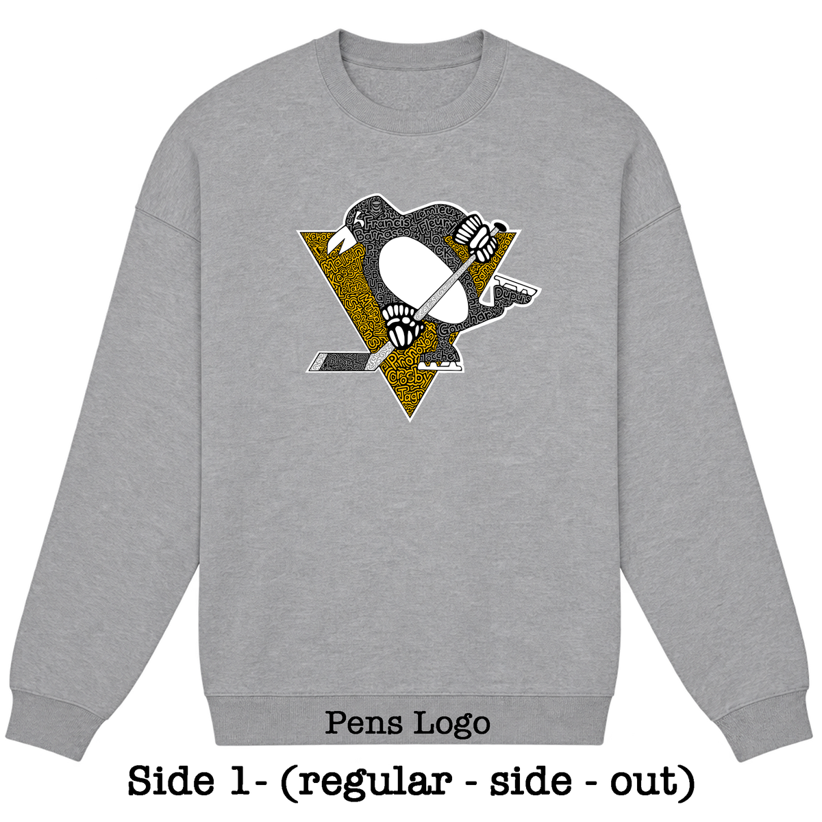 Gray Reversible Hidden Wordart PITTSBURGH Sweatshirt- Choose Your Designs