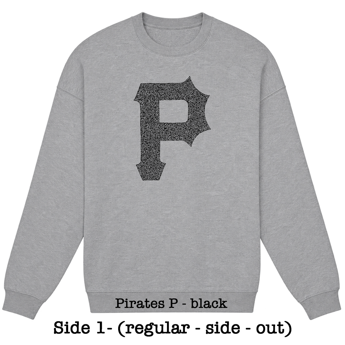 Gray Reversible Hidden Wordart PITTSBURGH Sweatshirt- Choose Your Designs