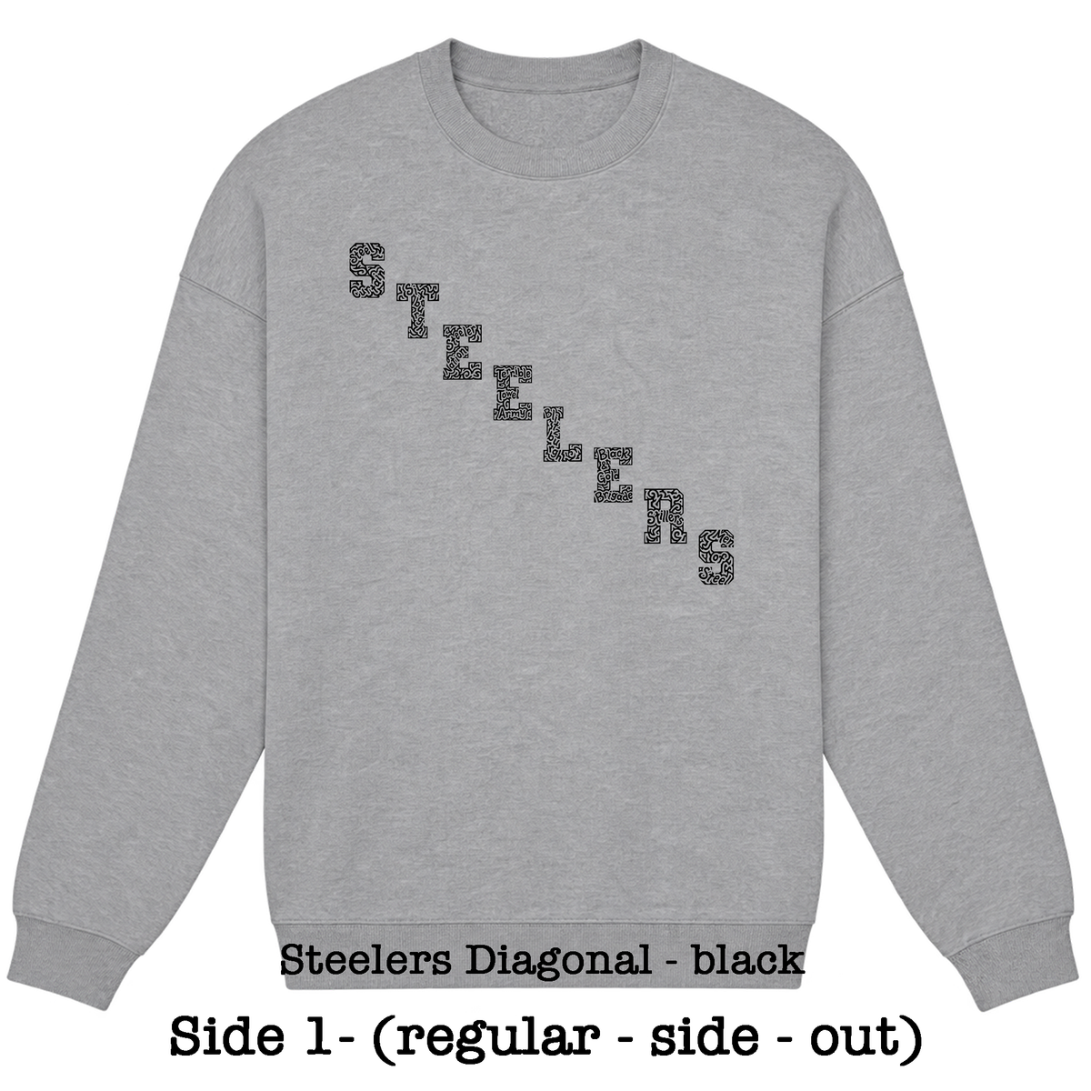 Gray Reversible Hidden Wordart PITTSBURGH Sweatshirt- Choose Your Designs