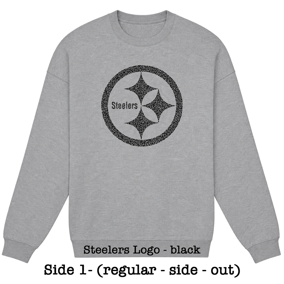Gray Reversible Hidden Wordart PITTSBURGH Sweatshirt- Choose Your Designs