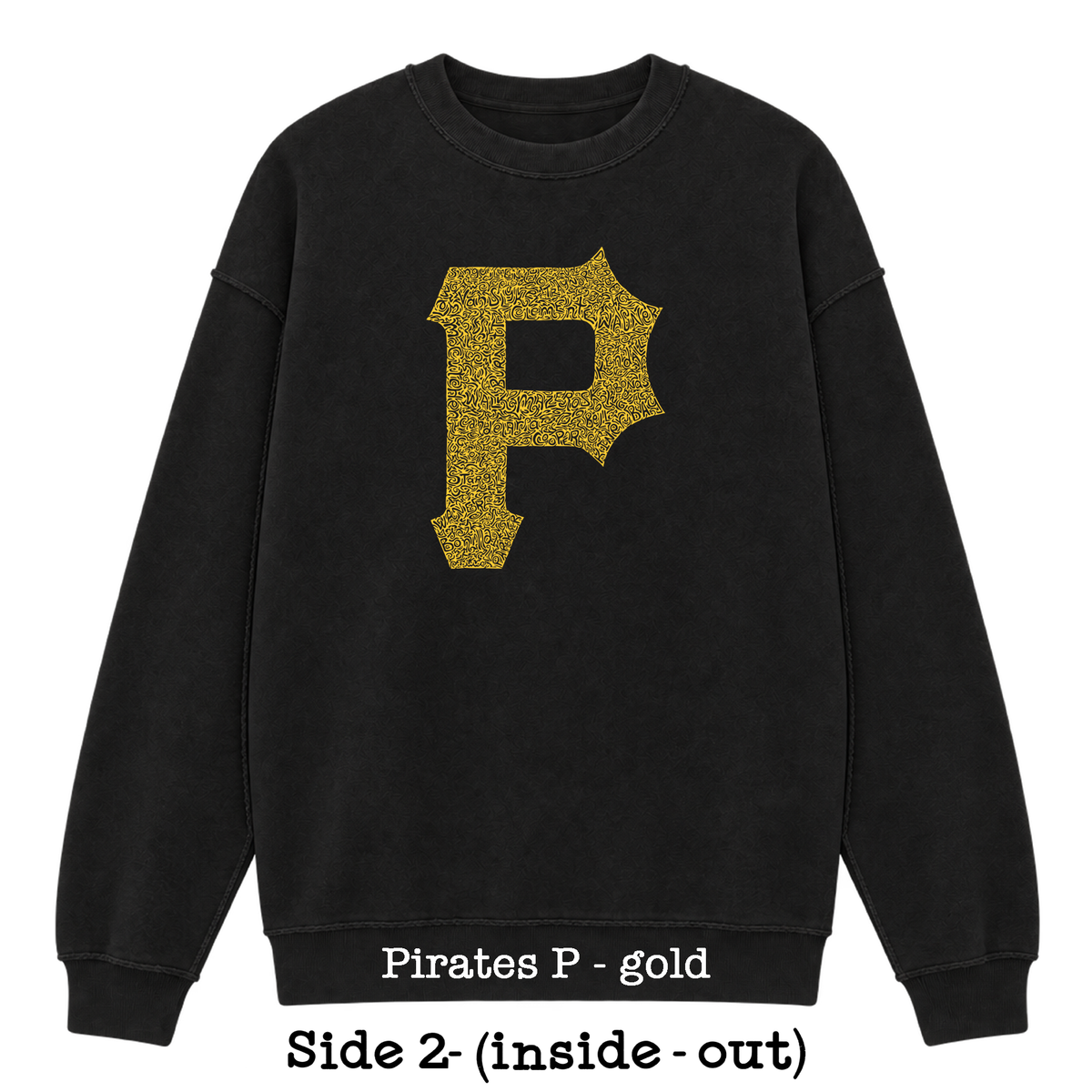 Black Reversible Hidden Wordart PITTSBURGH Sweatshirt- Choose Your Designs