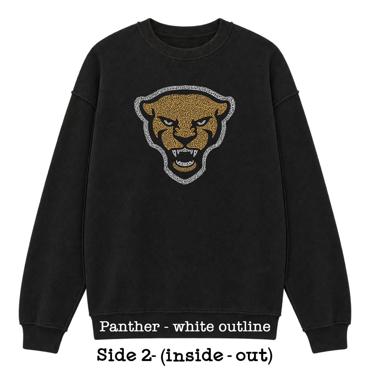 Black Reversible Hidden Wordart PITTSBURGH Sweatshirt- Choose Your Designs