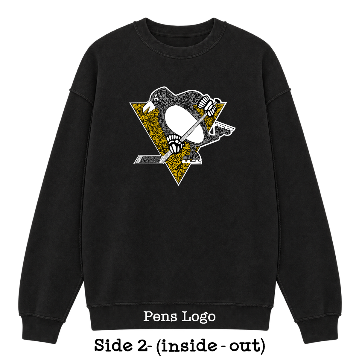 Black Reversible Hidden Wordart PITTSBURGH Sweatshirt- Choose Your Designs
