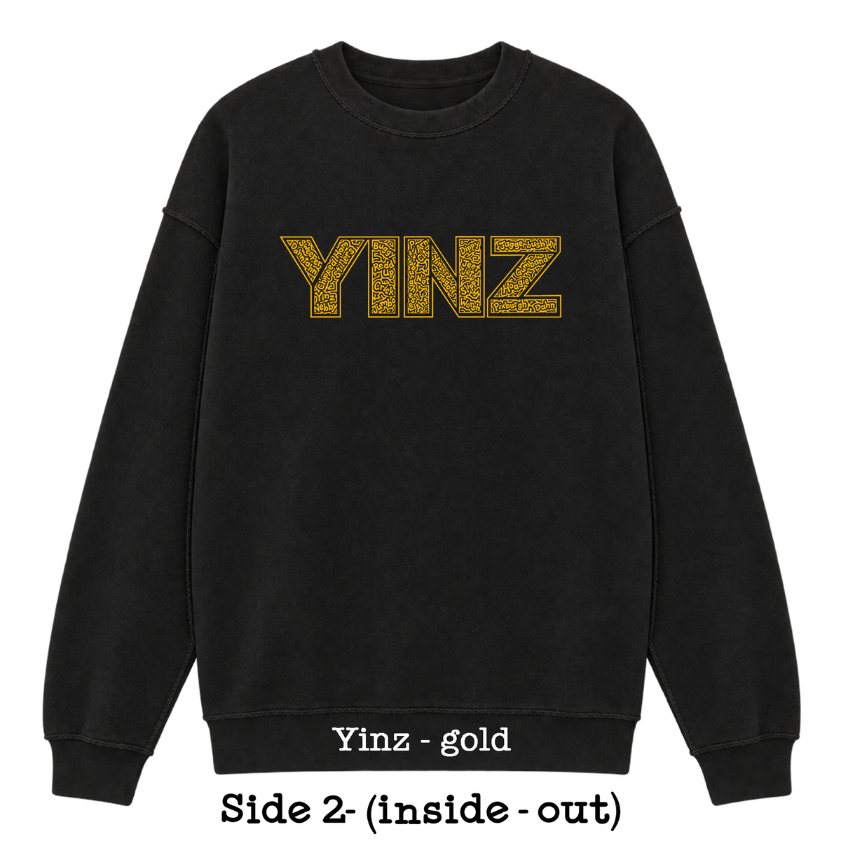 Black Reversible Hidden Wordart PITTSBURGH Sweatshirt- Choose Your Designs