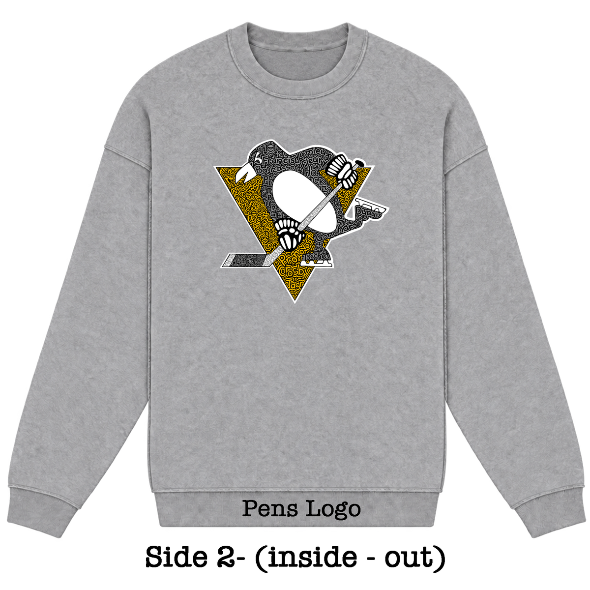 Gray Reversible Hidden Wordart PITTSBURGH Sweatshirt- Choose Your Designs