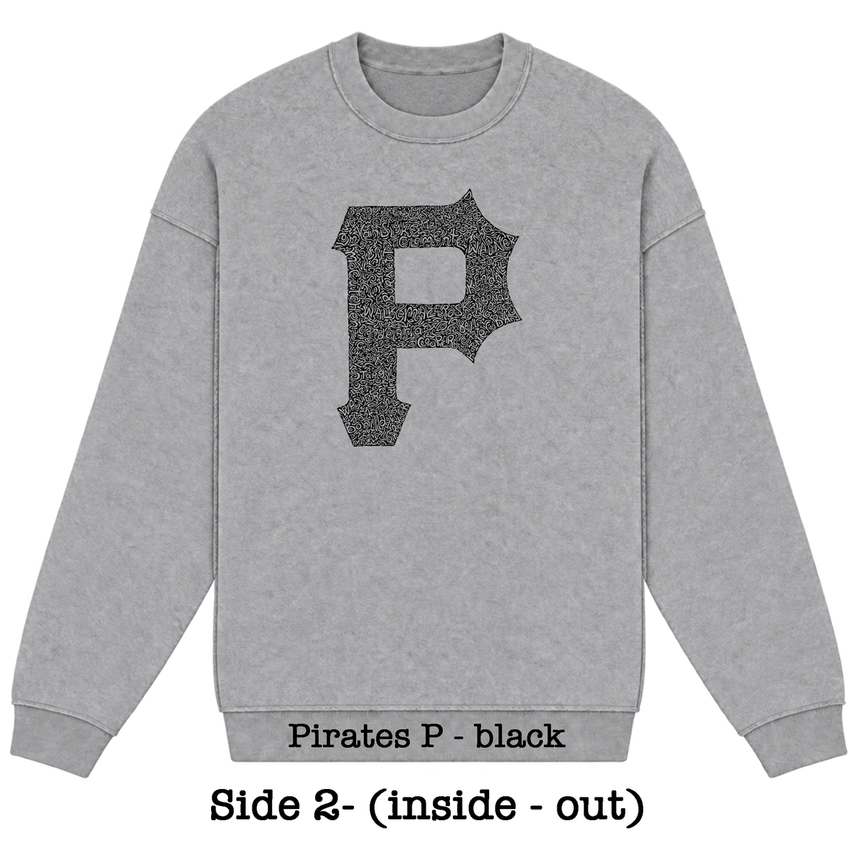 Gray Reversible Hidden Wordart PITTSBURGH Sweatshirt- Choose Your Designs