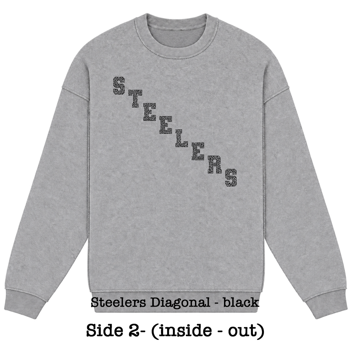 Gray Reversible Hidden Wordart PITTSBURGH Sweatshirt- Choose Your Designs