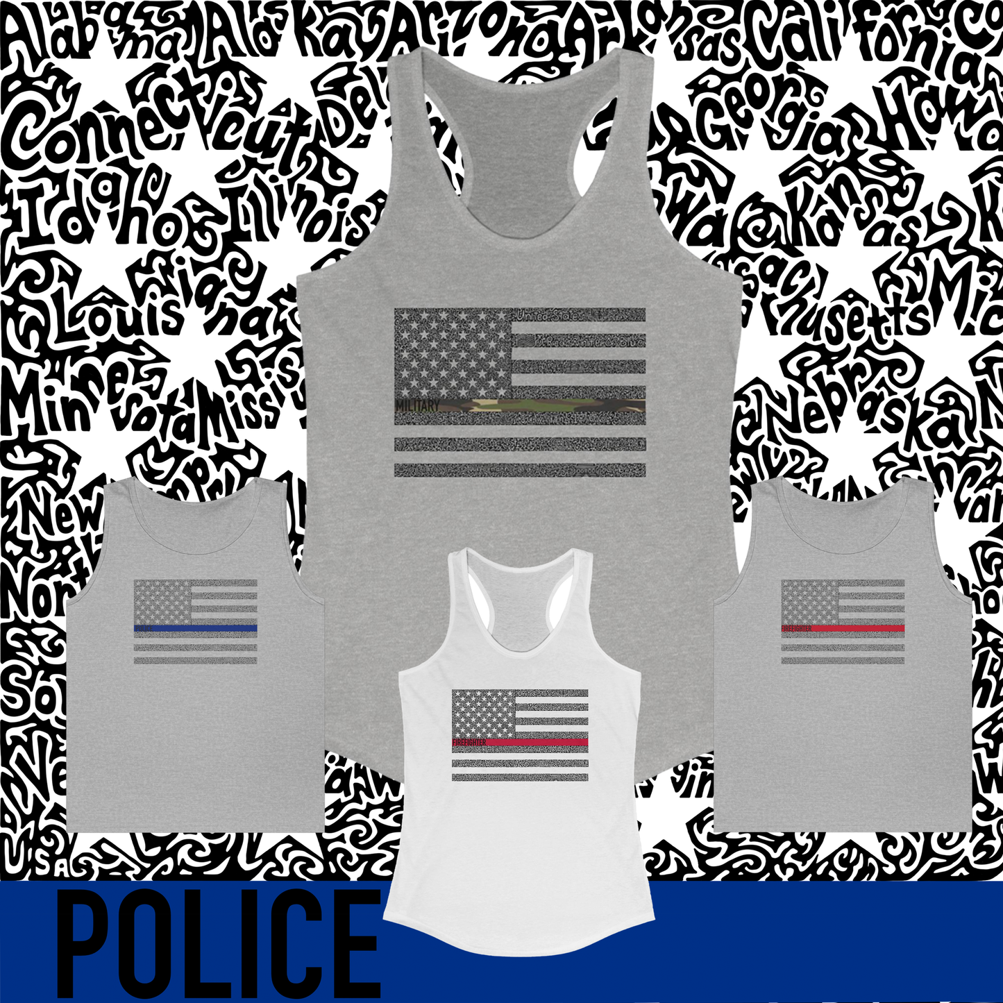 US Flag Tribute Tank Tops