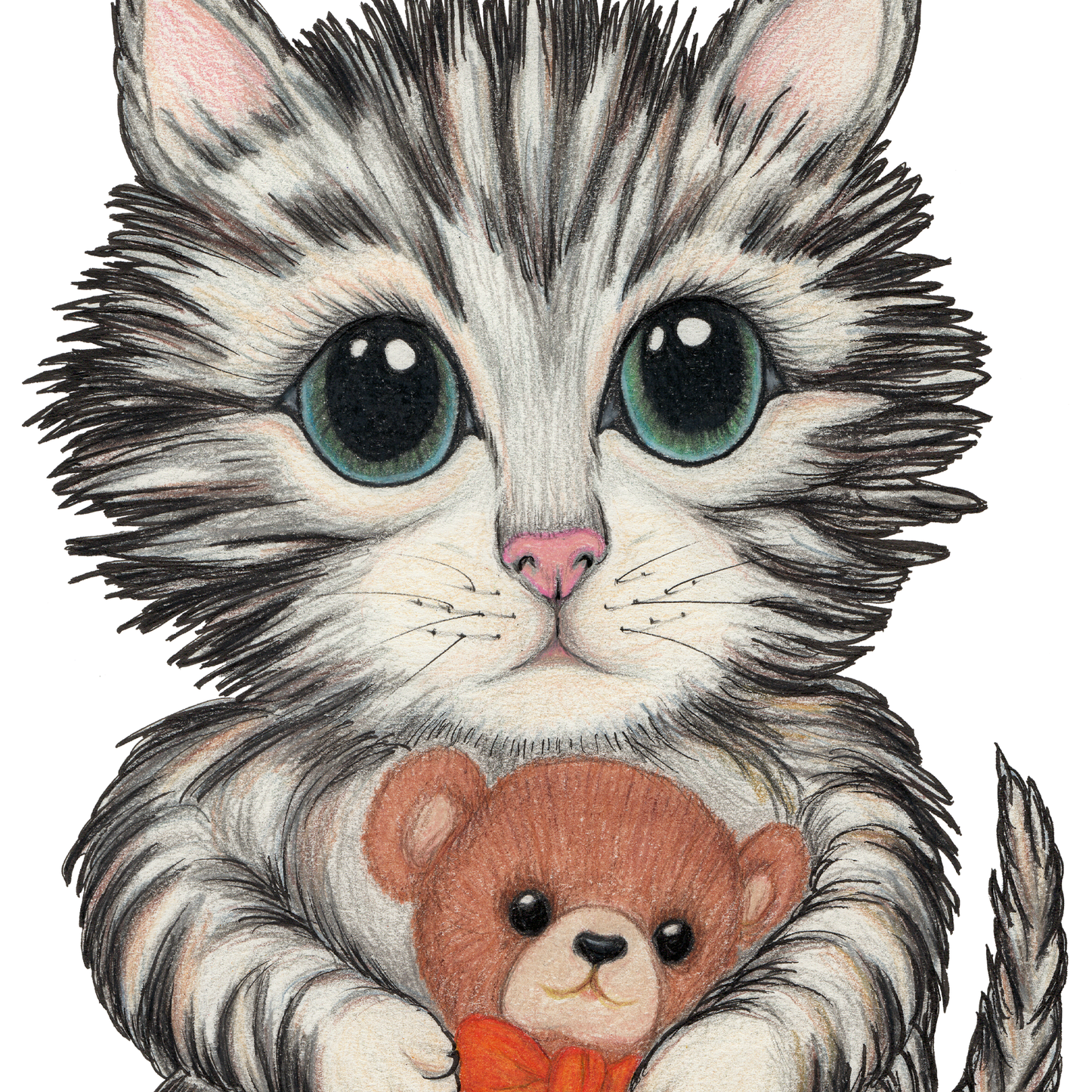 Kitty holding Teddy