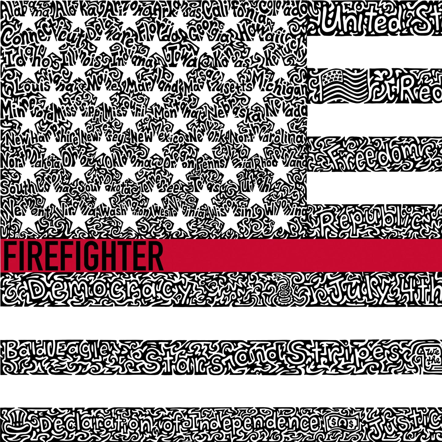 US Flag Firefighter Tribute