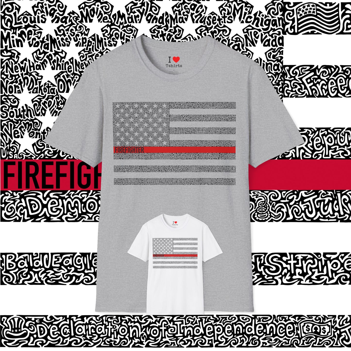 US Flag Firefighter Tribute