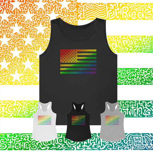 US Flag Rainbow tank top